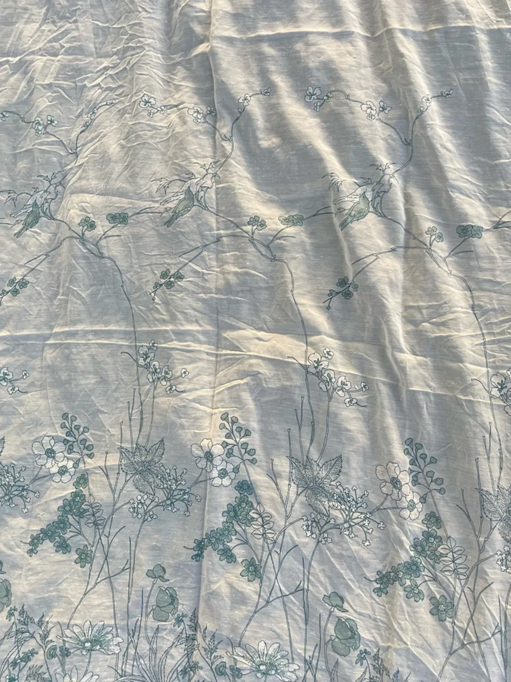 Vintage 70s Botanical Floral Sheer Tapestry Wall Hanging Curtain